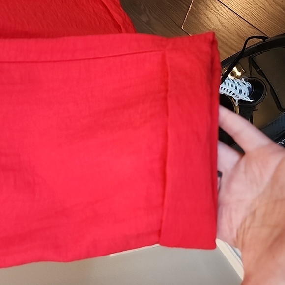 Anthropologie Moon River Cropped Paper Bag Waist Bow Pants Red Size S - Picture 8 of 12